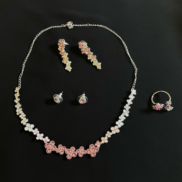 Swarovski Pink and White Earrings - Picture 2 of 2